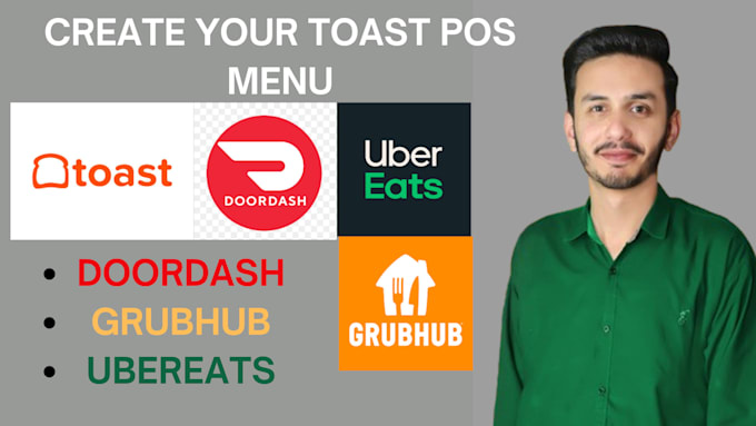 create your toast doordash grubhub ubereats menu
