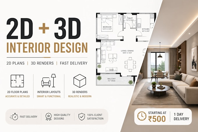 create detailed autocad drawings, interior layouts, and 3d design render