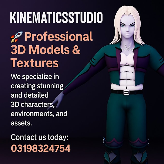 do awesome 3d character modeling and rigging