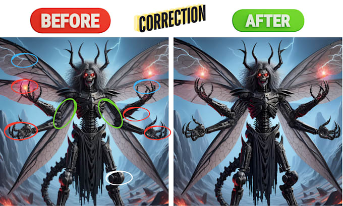 professionally fix your ai generated and digital animation artwork