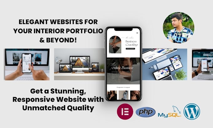 create design interior design portfolio construction business wordpress website
