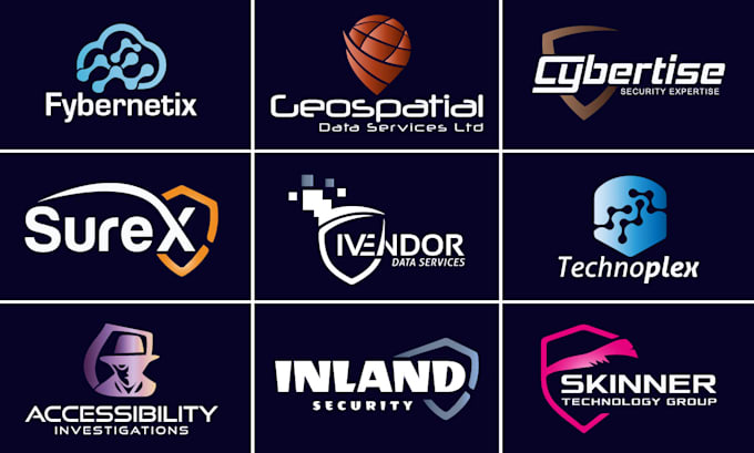 modern design for startup cyber security technology logo