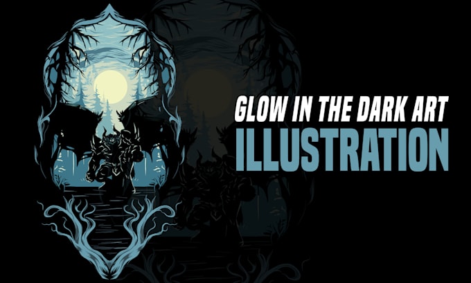 create glow dark art illustration