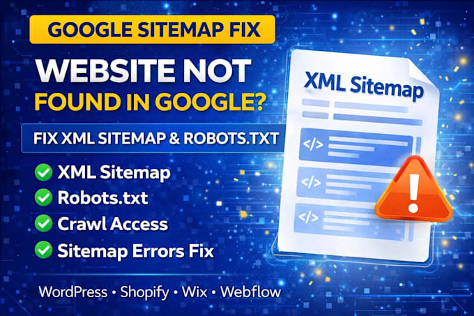 fix xml sitemap,robots txt ,schema markup,google indexing onsite seo for website