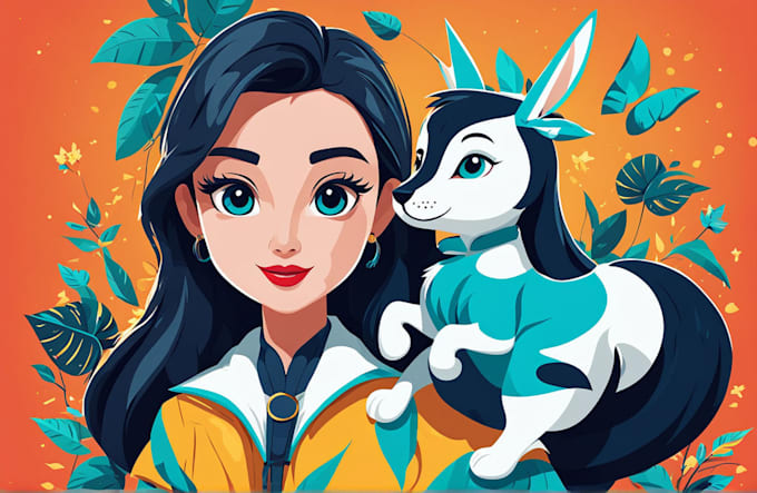 do flat vector illustration or cartoon character