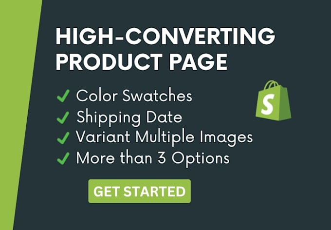 create a high converting shopify product page with swatches and shipping date