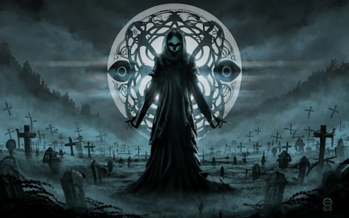 create dark art illustrations in pen and ink