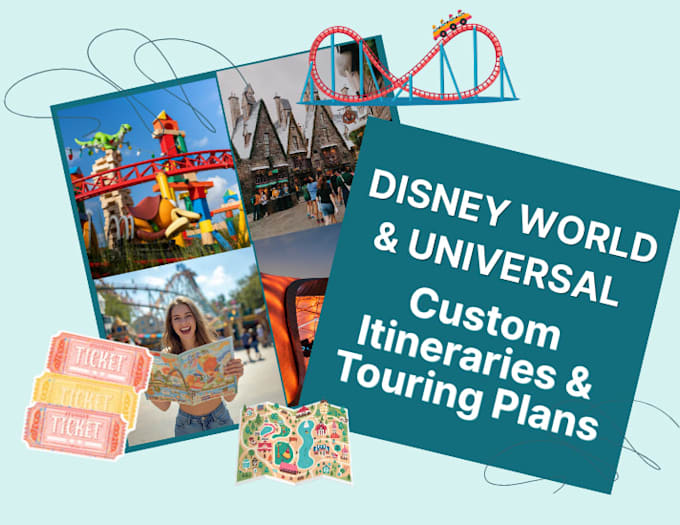 create a custom disney world and universal park itineraries for you