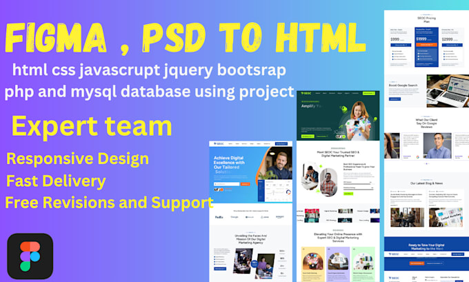 Psd , figma to html , css , javascript by Freelanceforweb | Fiverr