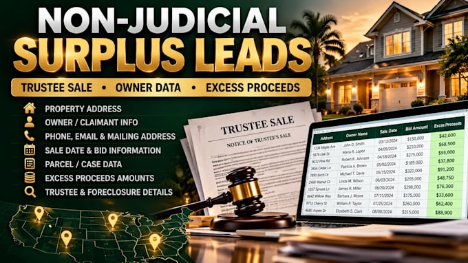 research non judicial foreclosure surplus fund leads