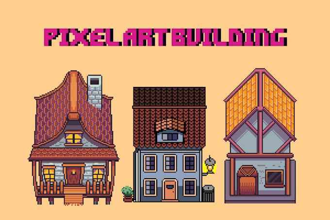 Draw house, building, and aset game in pixel art by Elzadewi19 | Fiverr