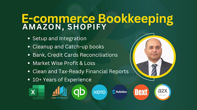 do ecommerce, amazon, shopify, bookkeeping in quickbooks online and xero