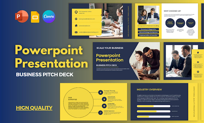 create professional powerpoint presentation and canva pitch deck presentations