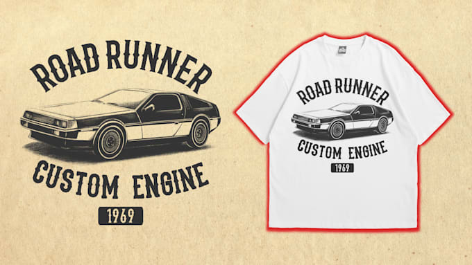 draw illustration vintage retro car