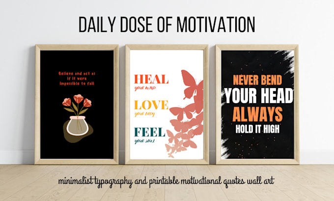 design typography posters and motivational quotes wall art