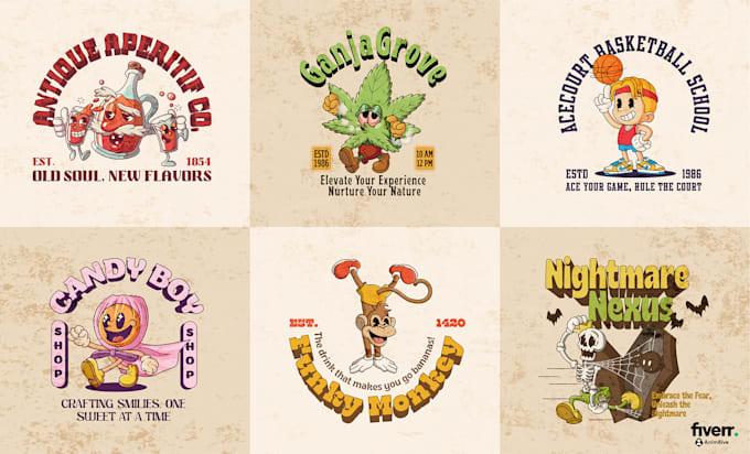 create retro cartoon mascots