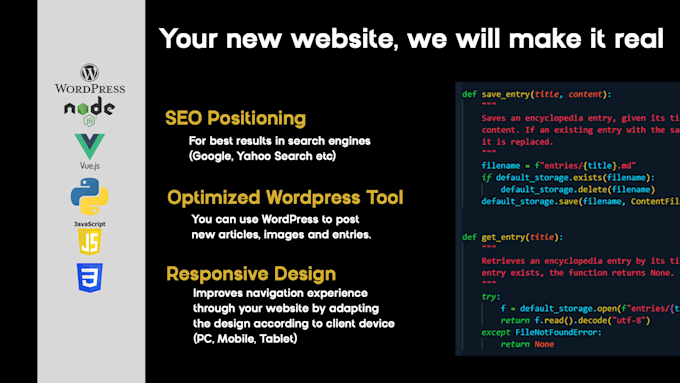 make your website project become real