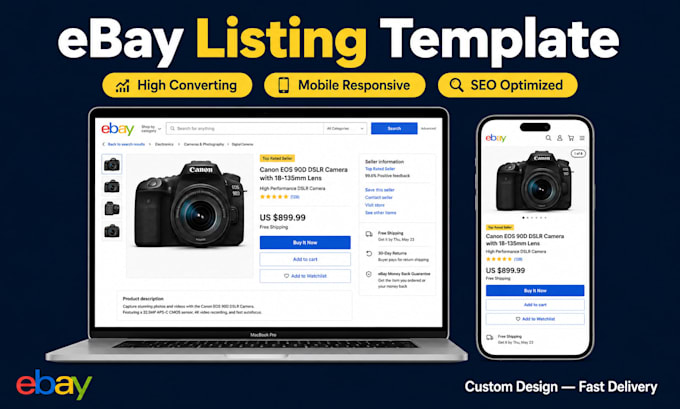design a mobile responsive and SEO optimized ebay listing template