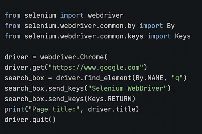 create selenium scripts for test automation