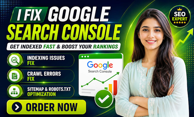 fix technical issues and on page SEO, website audit, google search console