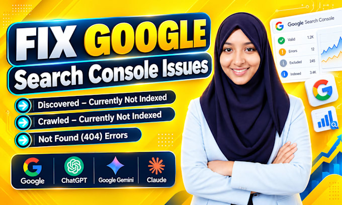 fix technical issues and on page SEO, website audit, google search console