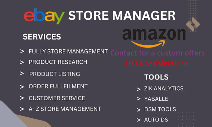 manage all ebay seller account and drop shipping on it with percentage base