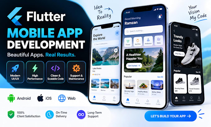 develop any flutter UI for your flutter app development
