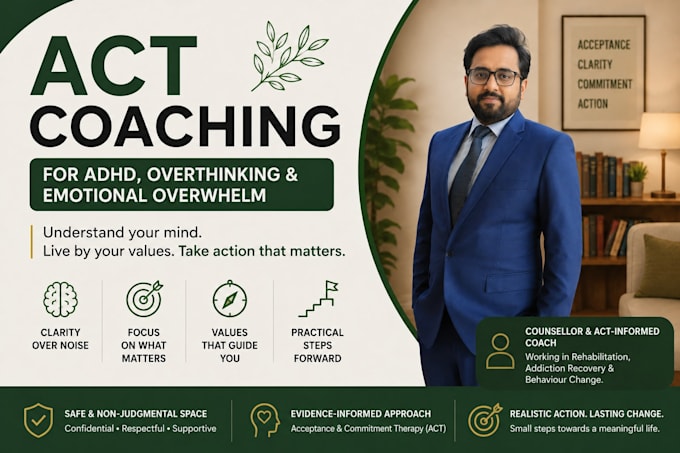 provide act based coaching for adhd and emotional overwhelm