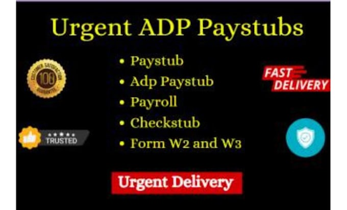 Create adp paystub, payroll, pay stubs, w2, 1099 and 1040 by Samina ...