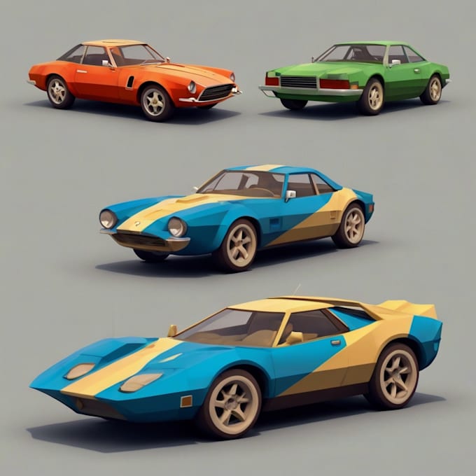 design 3d lowpoly car models for your game