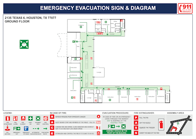 Design fire evacuation diagram, emergency and egress plan by ...