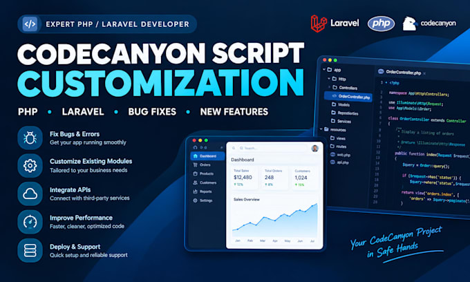 customize and fix your laravel codecanyon script