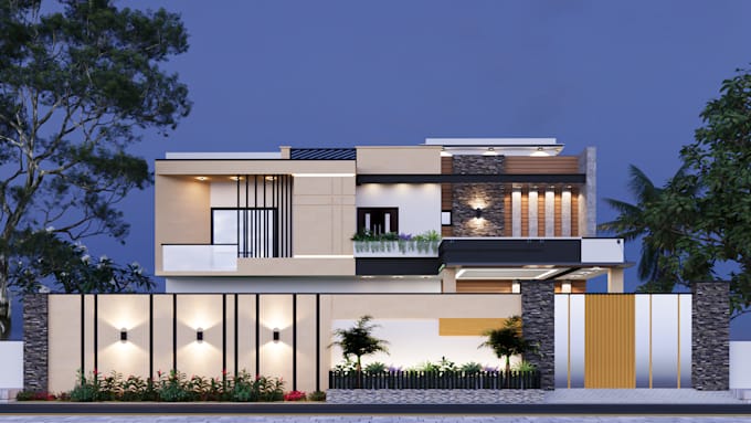 design architectural floor plan and 3d model with rendering