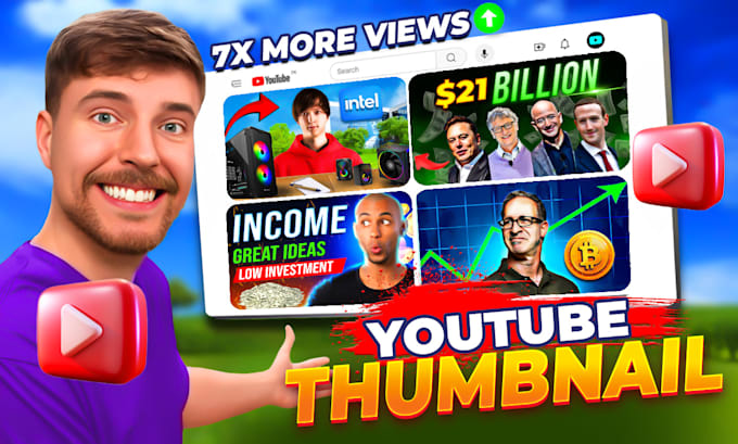 design attractive youtube thumbnail design in 3hrs