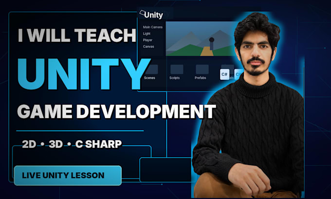teach unity game development and c sharp scripting
