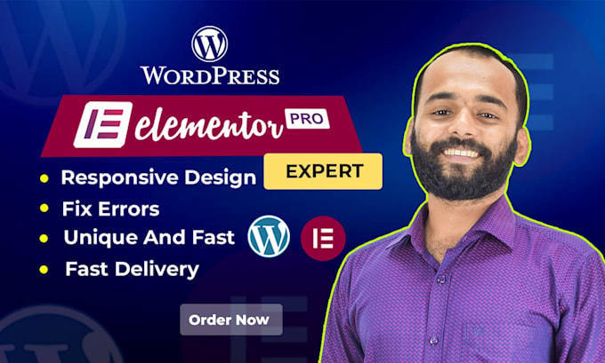design responsive wordpress website, blog website using elementor pro