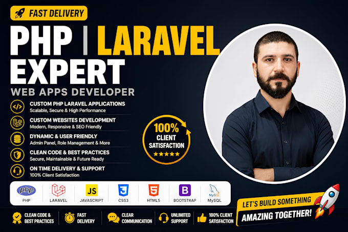 develop PHP laravel websites and web applications