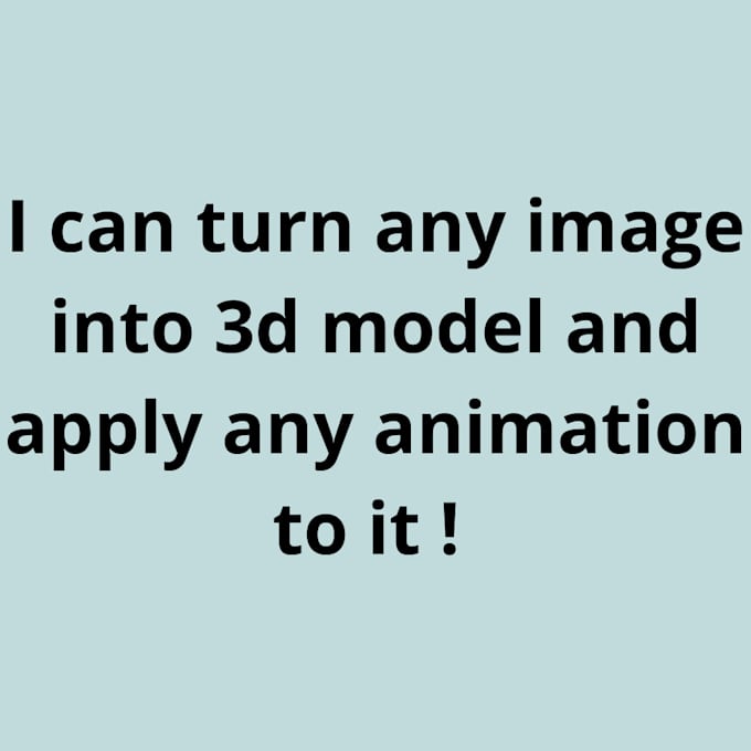 create 3d characters from image and animate them
