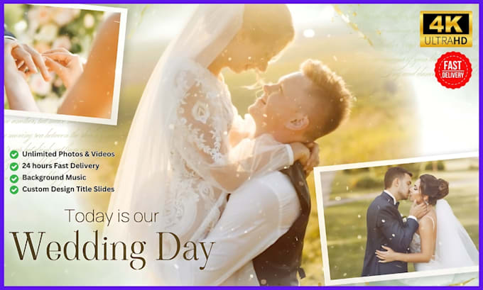 do elegant wedding, anniversary photo slideshow video