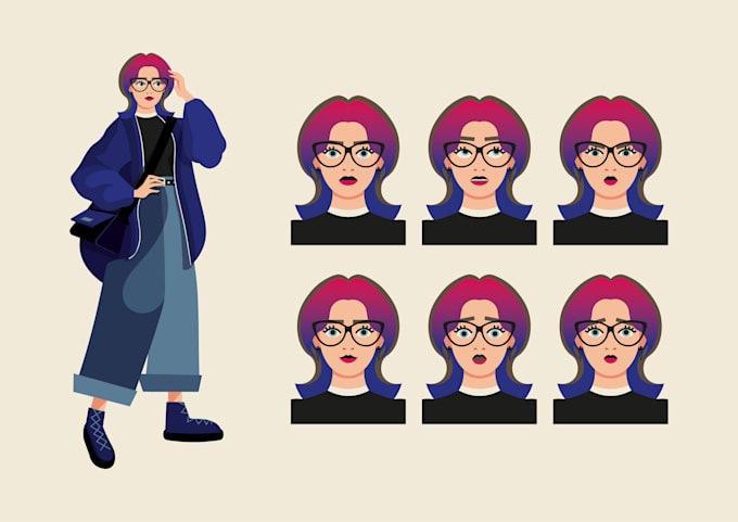 draw a vector 2d character, cartoon character
