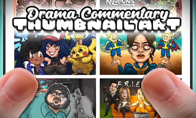craft illustrated viral drama commentary youtube thumbnails