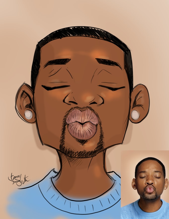Draw an awesome cartoon style portrait by Tonnydbeat1 Fiverr