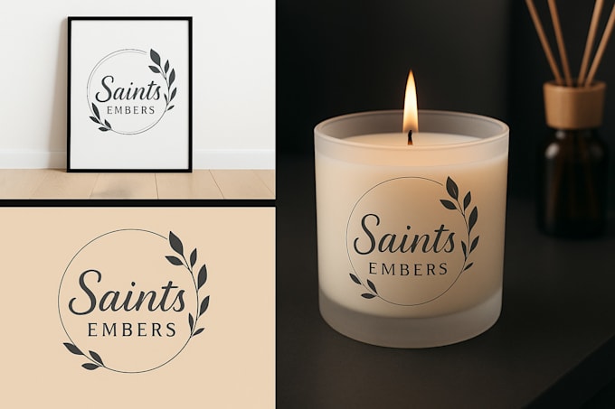 design luxury candle label,candle logo and packaging design