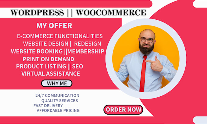 redesign wordpress woocommerce ecommerce online website setup booking appoinment