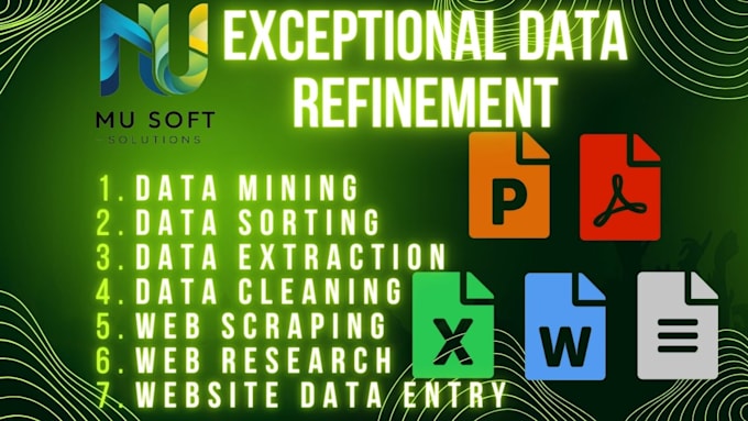 do data clean, web research, scrub, contact list, preprocess