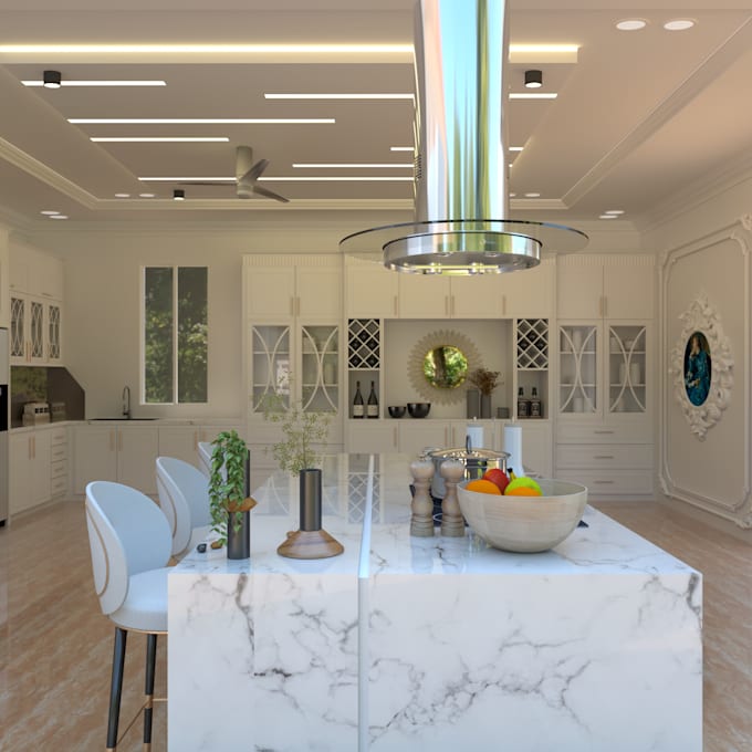 do interior design of your kitchen in classical style
