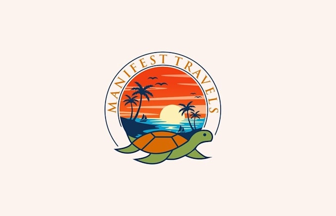 fun unique travel agency logo