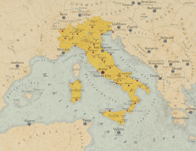 create for you old historical maps in a unique style