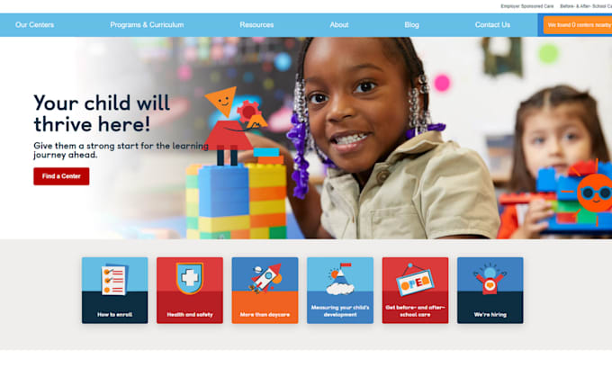build kindergarten, preschool, daycare or childcare website,