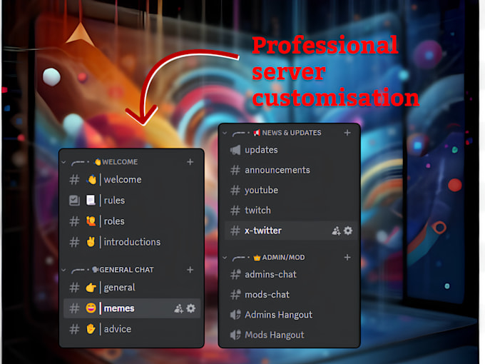 create a discord server with a unique design
